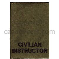 Air Cadet Plain Civilian Instructor Rank Slides, Olive Green