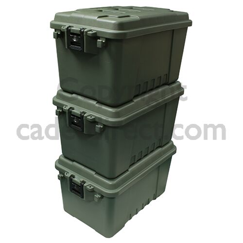 Plano Small Military Storage Trunk, OD Green Pack Of Three