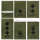 ACF Officers Army Cadet Rank Slides, Black on Olive