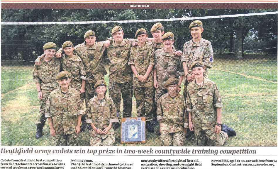 Heathfield ACF Det win Annual Camp Prize