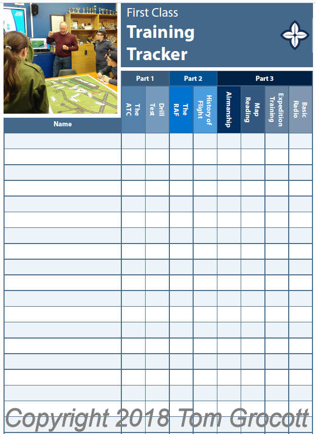 air cadet first class training tracker