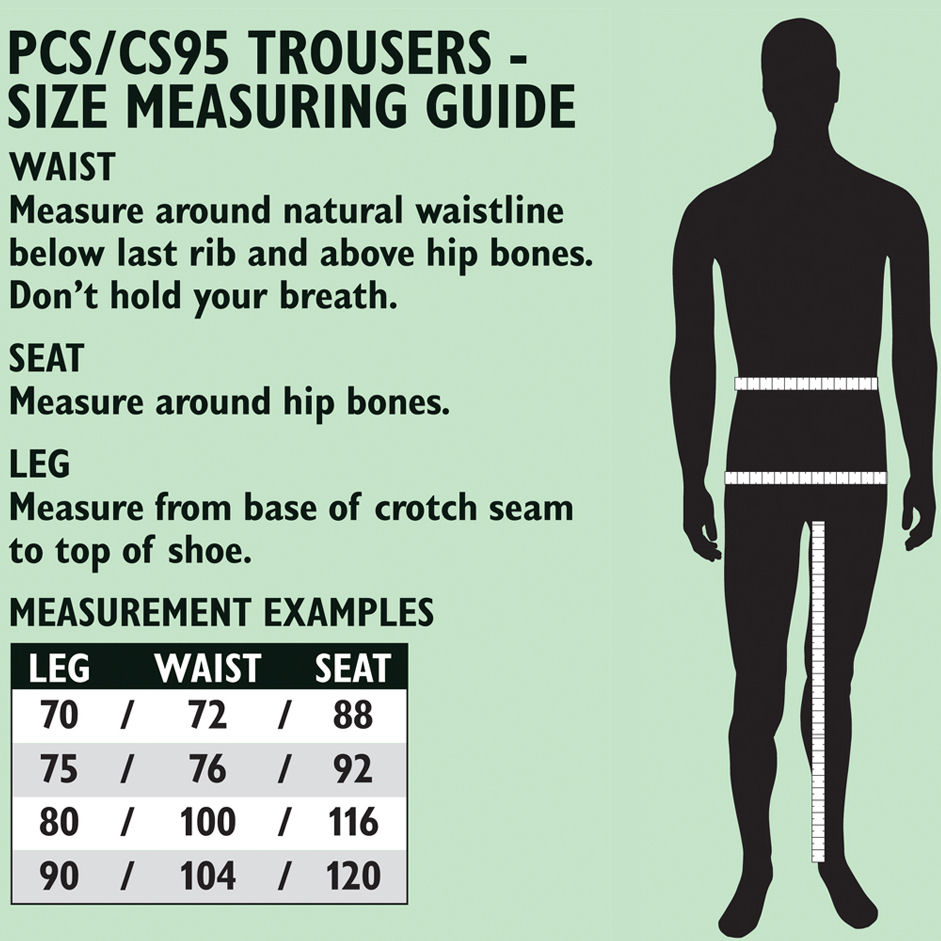 army trouser sizing chart