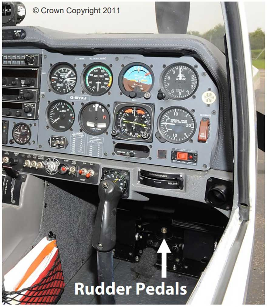 Rudder Pedals in a Grob Tutor Cock Pit