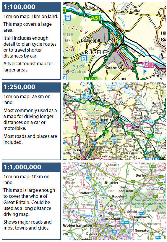 types of maps for air cadets