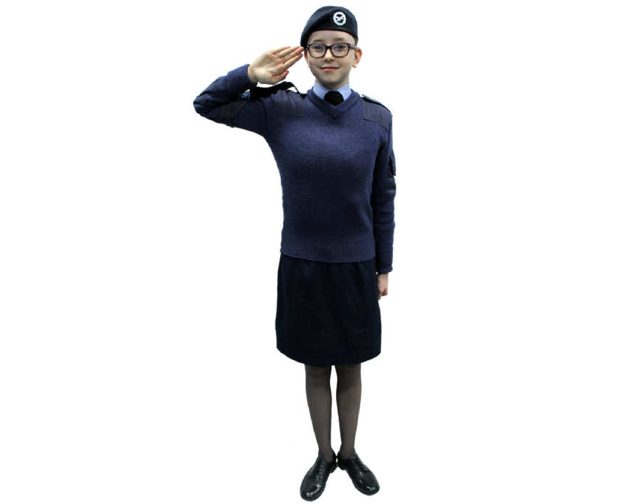 air cadet saluting at the halt