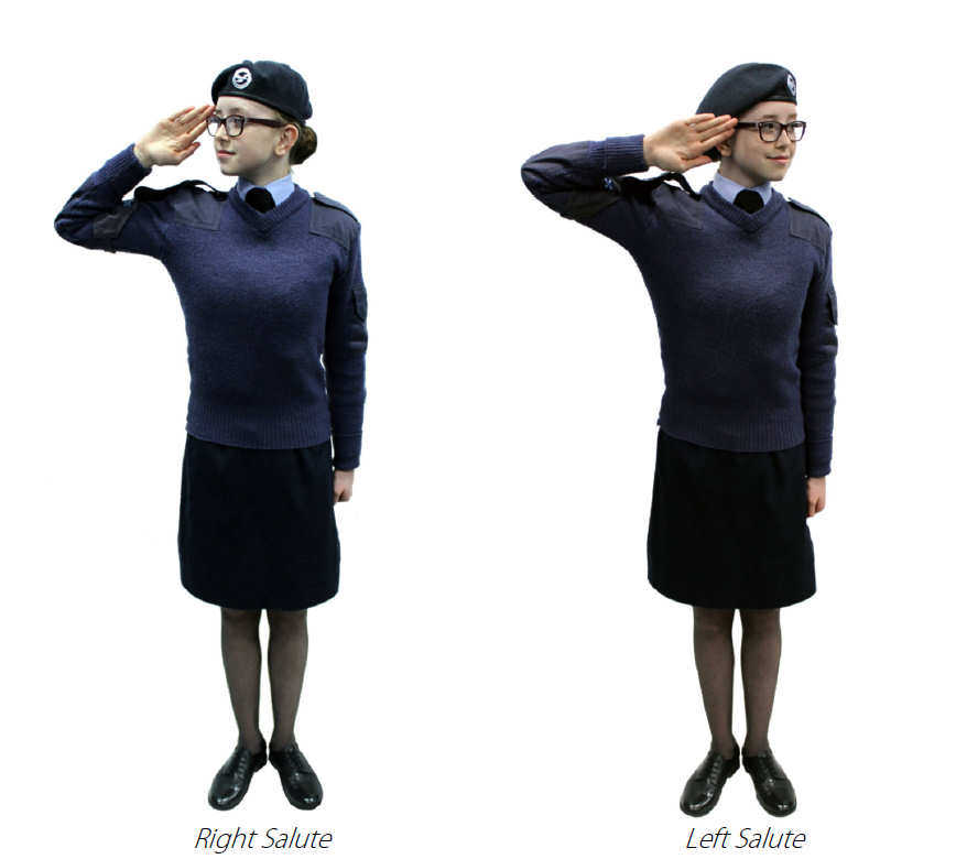 air cadet right left salute